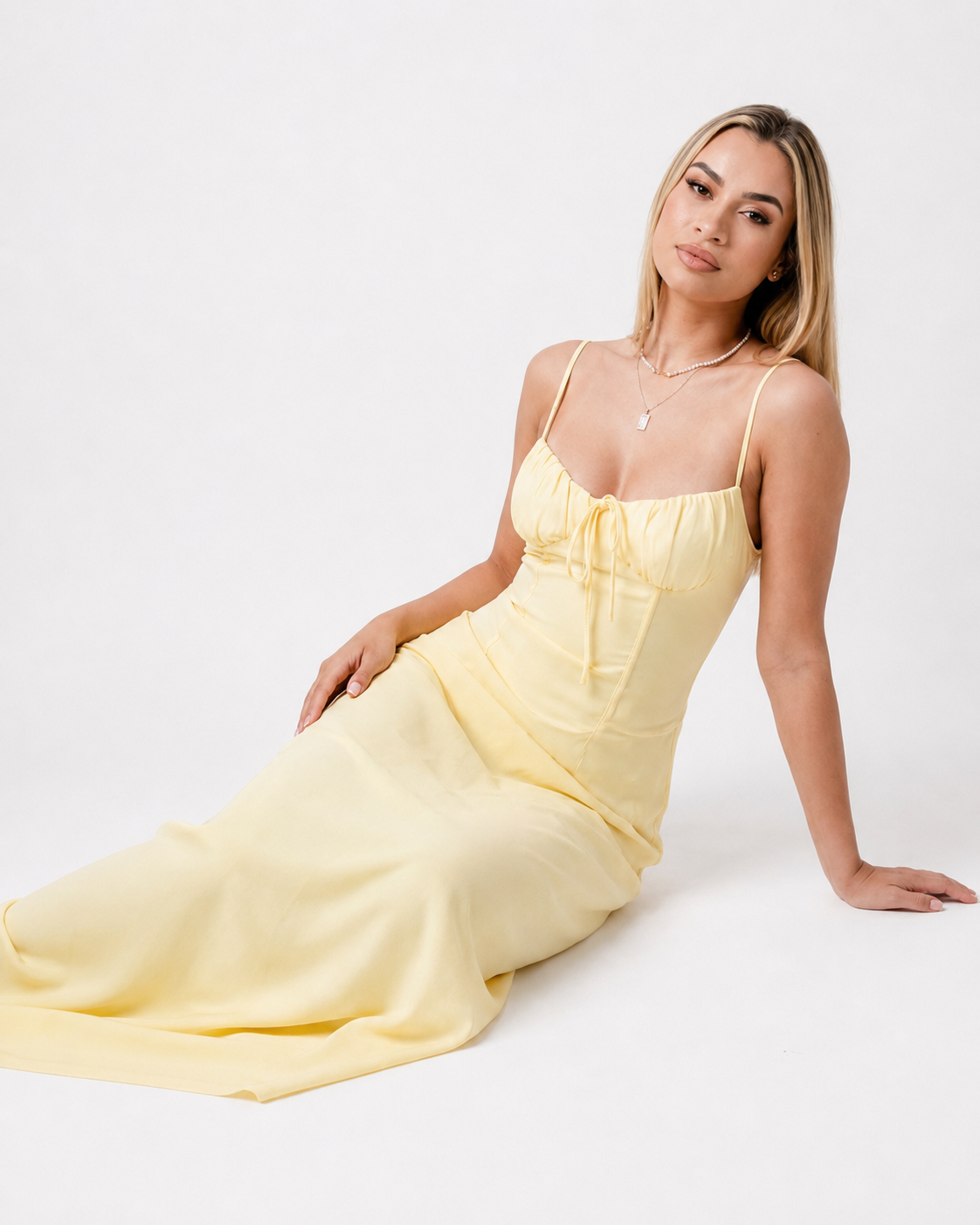 Tie Front Spaghetti Strap Maxi Dress