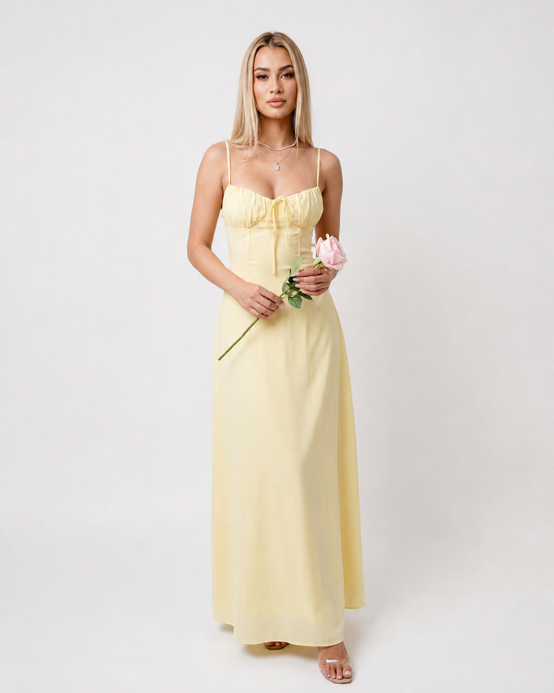 Tie Front Spaghetti Strap Maxi Dress