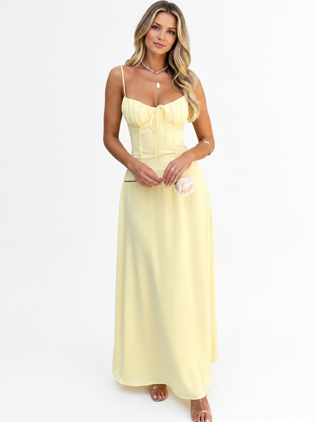 Tie Front Spaghetti Strap Maxi Dress