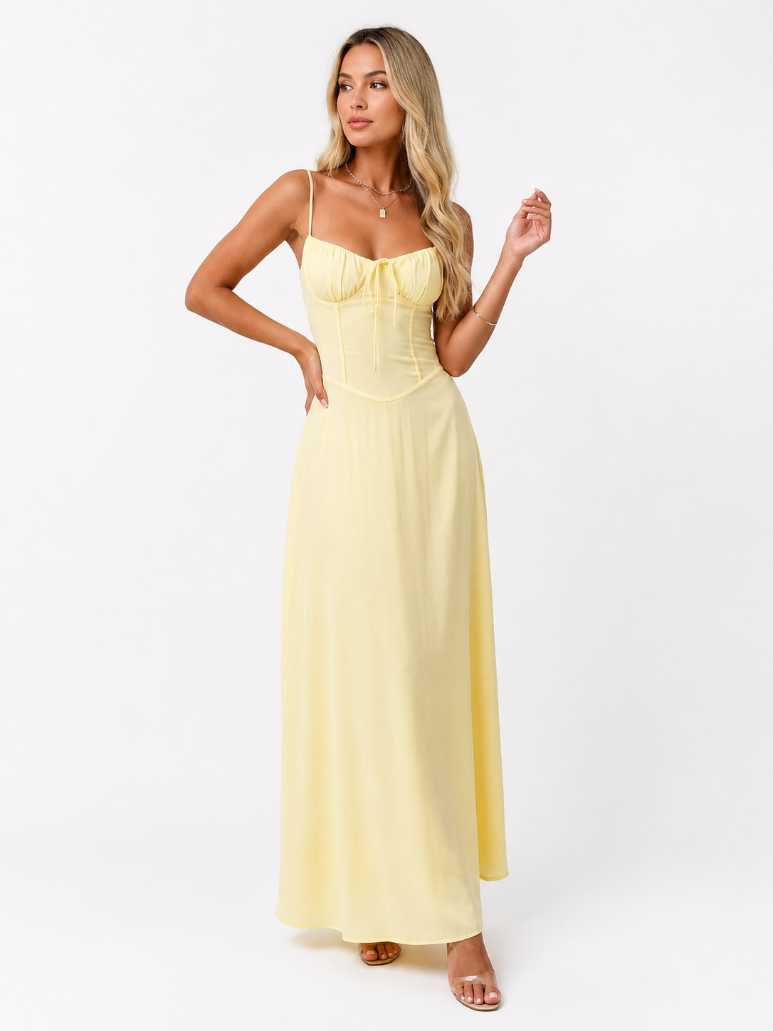 Tie Front Spaghetti Strap Maxi Dress