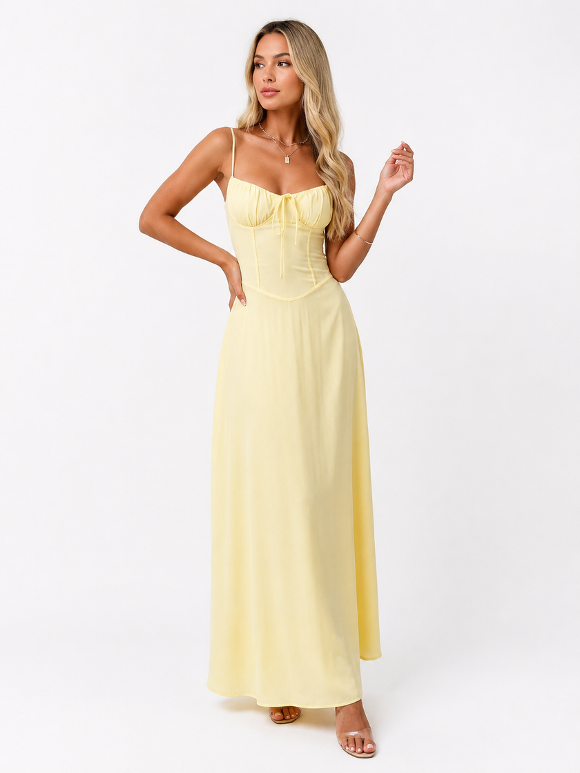Tie Front Spaghetti Strap Maxi Dress