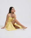 Slit Sleeveless Zip Back Midi Dress