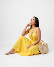 Swiss Dot Halter Neck Dress