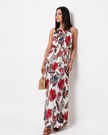 Tropical Floral Halter Neck Summer Dress