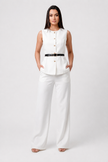 Sleeveless Top and Wide-Leg Pants Set