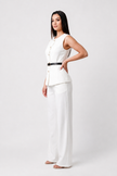 Sleeveless Top and Wide-Leg Pants Set