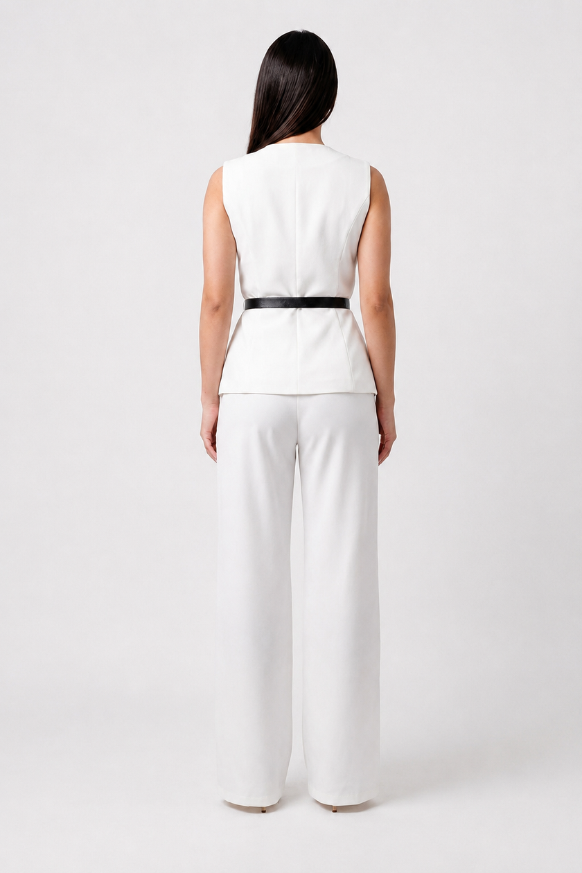 Sleeveless Top and Wide-Leg Pants Set