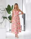 Floral Print Halter Neck Midi Dress