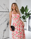 Floral Print Halter Neck Midi Dress