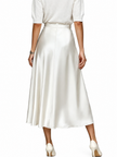 Satin A-Line Midi Skirt