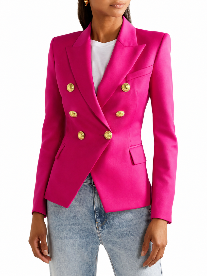 Lapel Collar Long Sleeve Blazer
